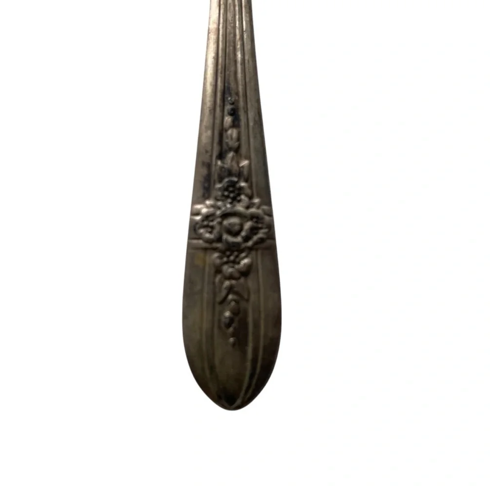 Wm Rogers Mfg Co AA IS Long Handle Spoons Antique Set Of 6 Mixing Stir Floral